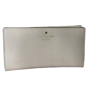 Kate Spade Stacy Large Slim Bifold Saffiano Leather Wallet Light Pink